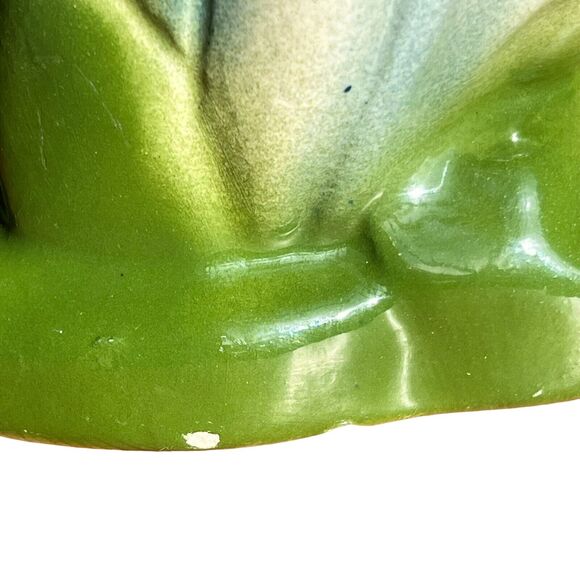 Vtg Swan Ceramic Vase Planter Blue Green White MCM Unsigned McCoy Pottery Retro - Picture 5 of 16